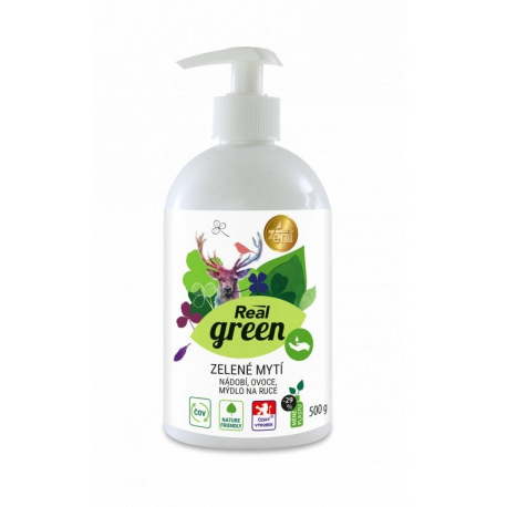 Real Green clean zelené mytí 500ml nádobí, ovoce a mýdlo na ruce