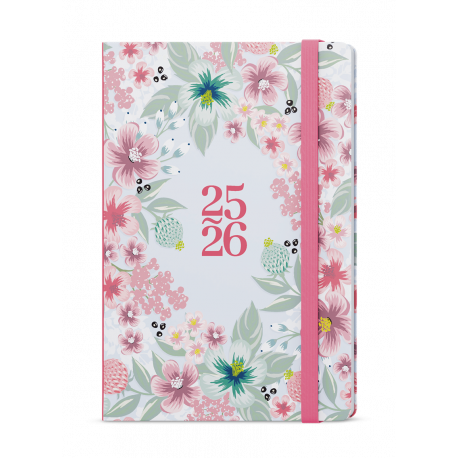 BLU9-1-26 Týdenní diář - Lungo 18m - B6 - Květy-1