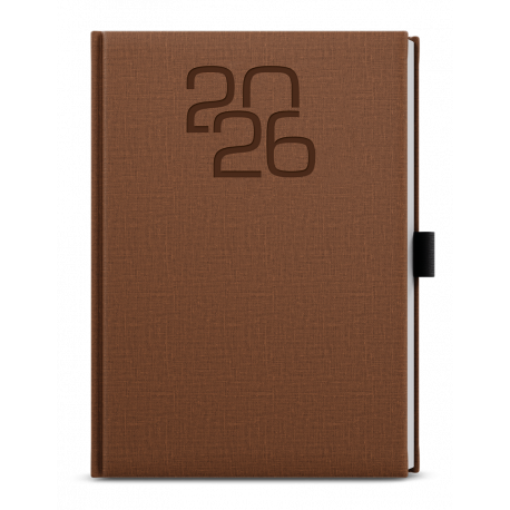 BDD27-7-26 Denní diář - David - Fabric - A5 - hnědá-1