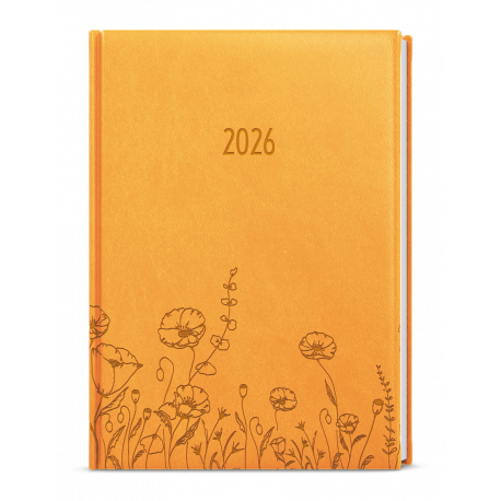 BDD61-23-26 Denní diář - David - Vivella s ražbou - A5 - okrová - Louka-1