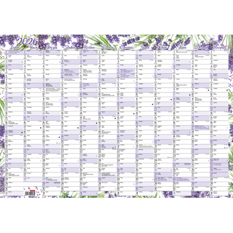BKA1-26 Nástěnný roční kalendář (600x420 mm) - Levandule-1