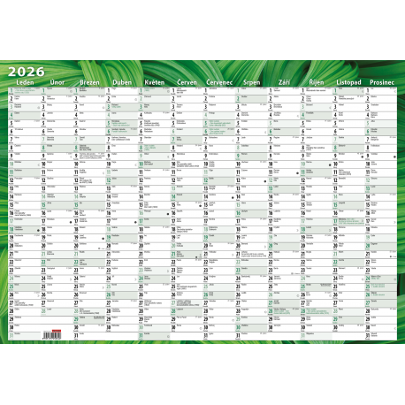 BKA10-26 Nástěnný roční kalendář (600x420 mm) - Listy-1