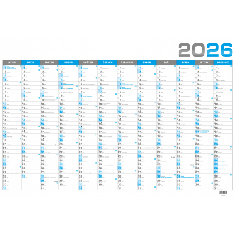 BKA4-26 Nástěnný roční kalendář B1 - modrý-1