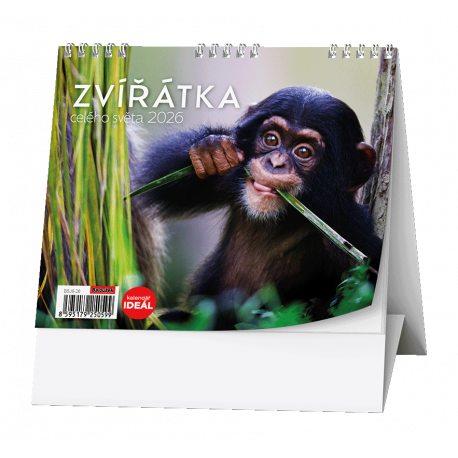 BSJ6-26 Stolní kalendář - IDEÁL - Zvířátka celého světa-1