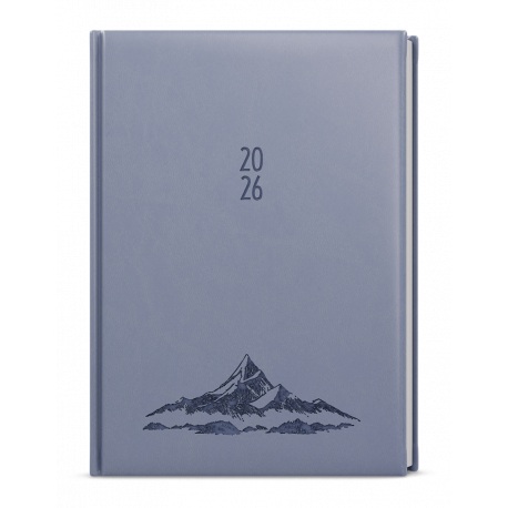 BTO61-15-26 Týdenní diář - Oskar - Vivella s ražbou - A5 - holubí šeď - Hory-1