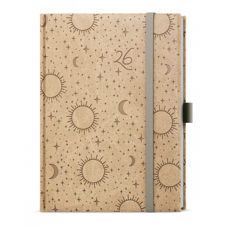 BTP62-10-26 Týdenní diář - Prokop - Vivella extra - B6 - béžová - Hvězdy-1