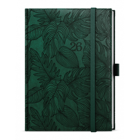 BTP62-18-26 Týdenní diář - Prokop - Vivella extra - B6 - tmavě zelená - Tropik-1