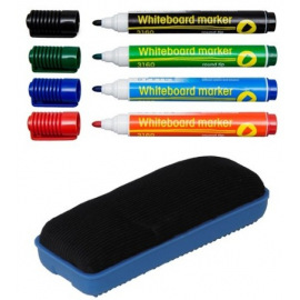 Popisovače na tabuli D.RECT 3160 4xCOLOR + houba