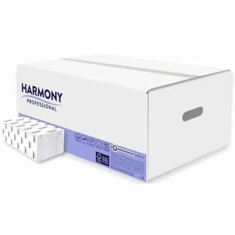 Papírové ručníky ZZ 2-vrstvé bílé 3000ks 24x23cm Harmony Prof.