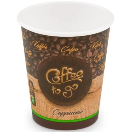Pohárky papírové bílé Caffe to go 420ml 50ks průměr 90mm