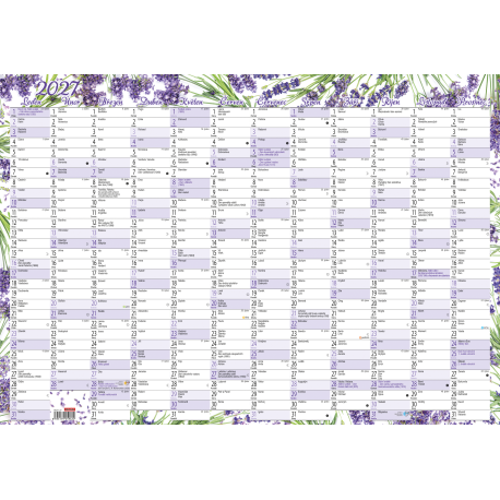 BKA1-27 Nástěnný roční kalendář (600x420 mm) - Levandule-1
