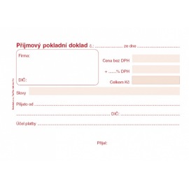 Příjmový pokladní doklad nečísl. 1+1