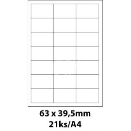 Etikety A4 bílé 63x39,5 100l